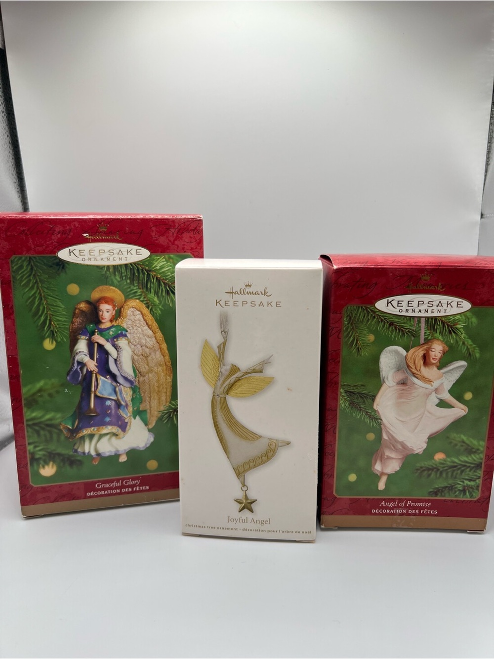 Lot of 3 Beautiful Vintage  Hallmark Keepsake Angel Ornaments in Boxes